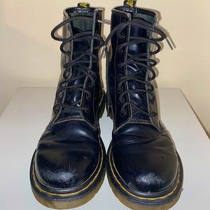 Smooth Leather Lace Up Boots